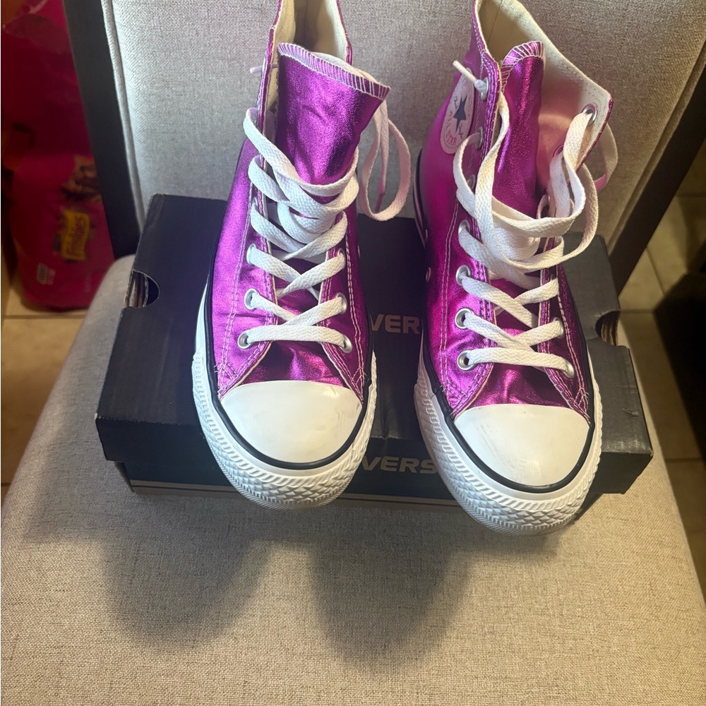 Converse Metallic Pink High-Tops